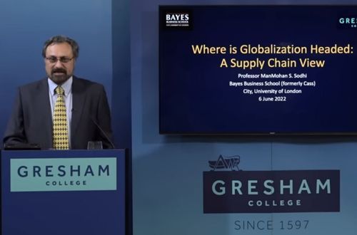 Professor ManMohan Sodhi discusses globalisation in prestigious Gresham College public lecture