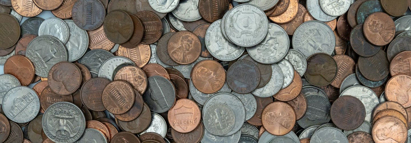 A selection of different coins