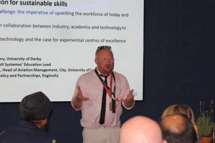 Professor Richard Curran addresses skills needs for sustainable aviation during 2022 Farnborough International Airshow