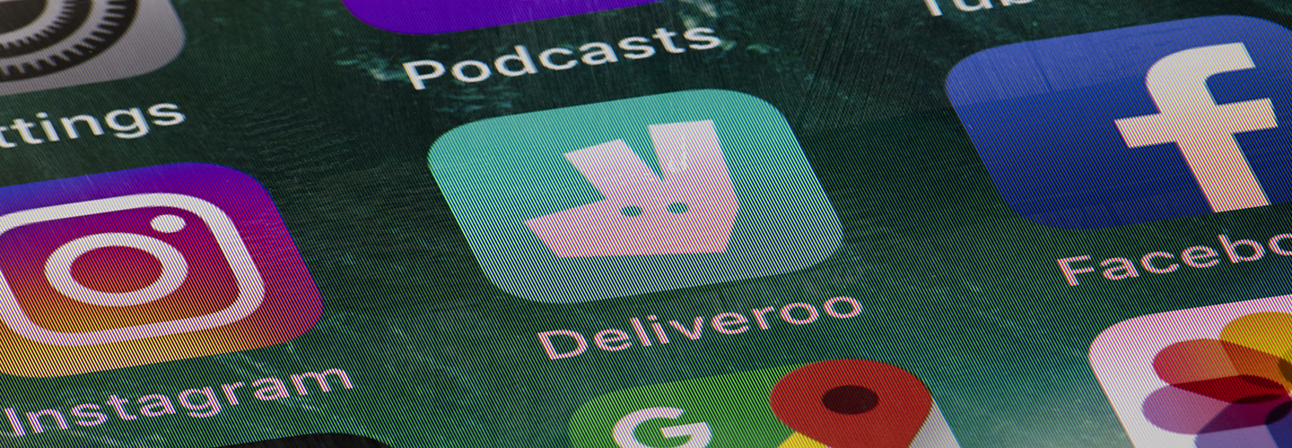 A mobile phone showing the Deliveroo app