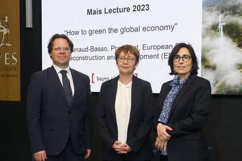 Professor Andre Spicer, Odile Renaud-Basso and Professor Barbara Casu