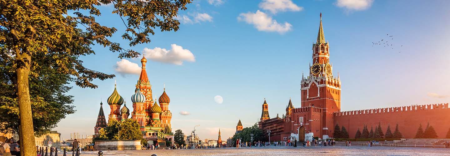 St. Basil's Cathedral and Spassky Tower on Red Square in Moscow