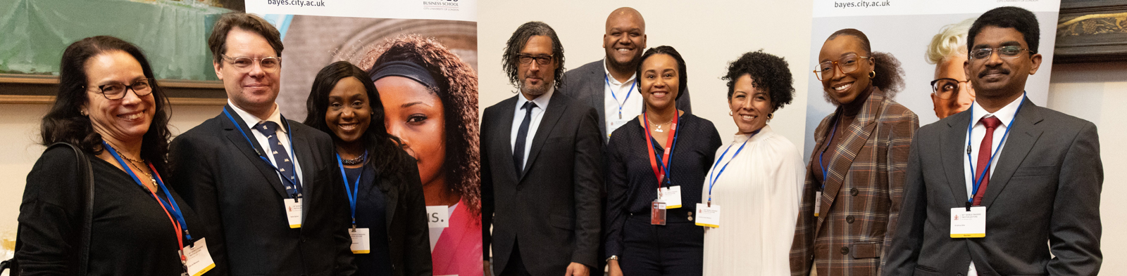 Bayes staff and event sponsors with Professor David Olusoga at the Tacitus Lecture
