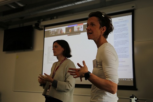 Co-organisers, Dr Cassandra Yuill and Dr Rose Coates introducing attendees to the activities of the launch event.
