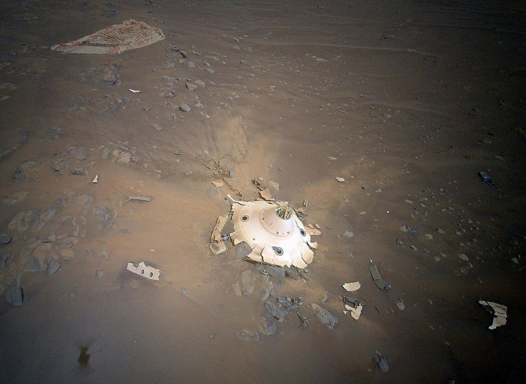 Space debris crater thumb