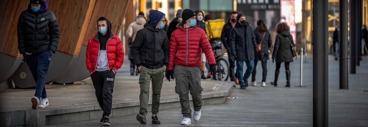 People wearing masks during the Covid-19 pandemic