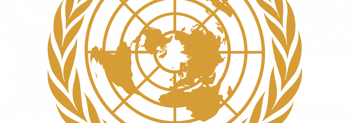United Nations logo gold banner