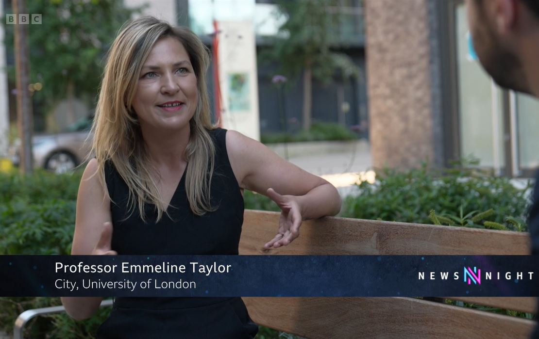 Emmeline Taylor speaks on BBC Newsnight