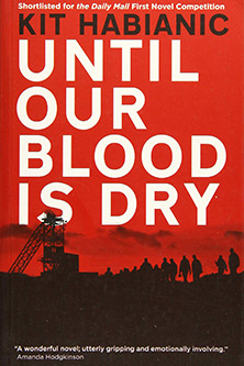 Kit Habianic Until our blood is dry, book cover features silhouettes walking in a line