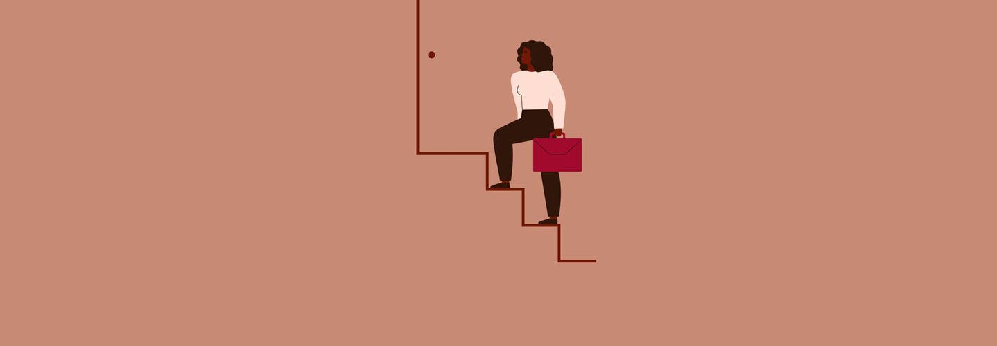 Woman stairs illustration