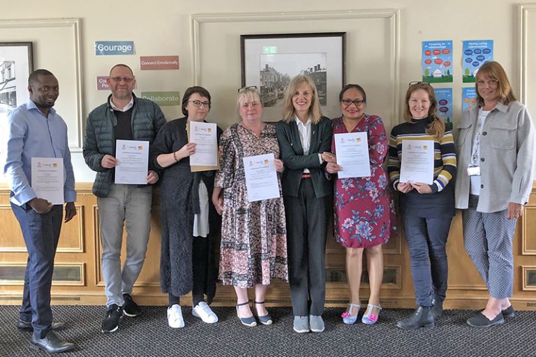 Essex cohort of My Home Life care leaders with their completion certificates.