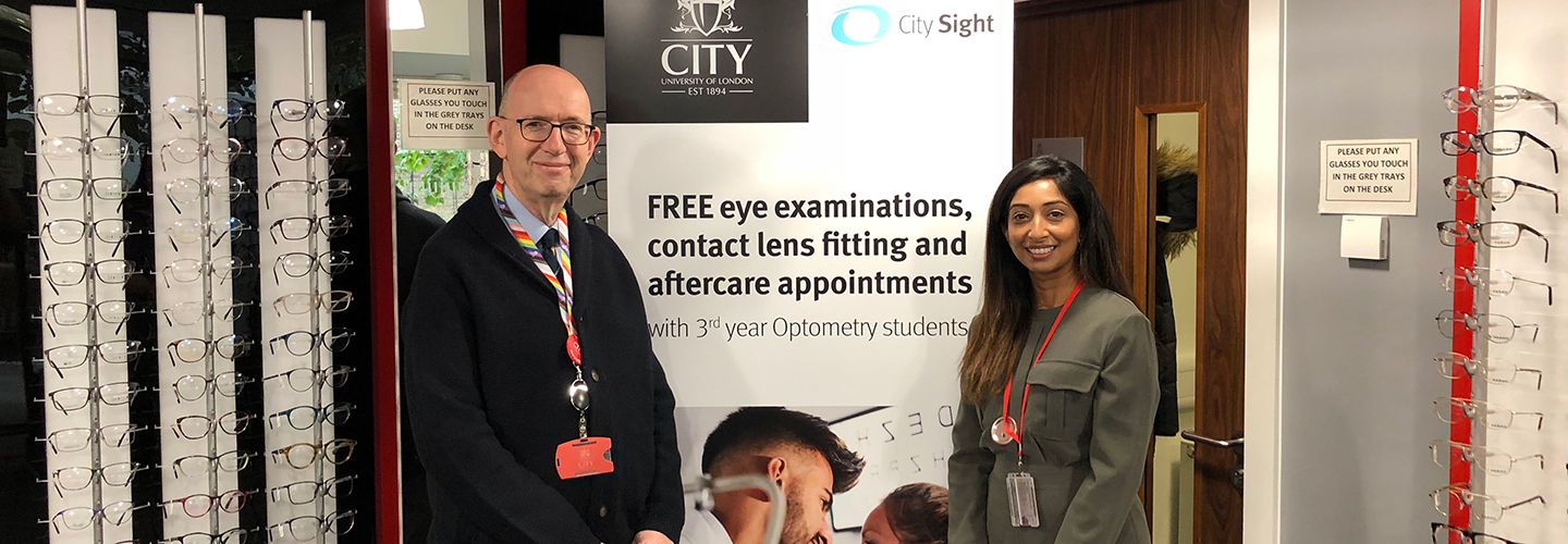 Professor Sir Anthony Finkelstein and Roshni Samra, Head of Clinical Services, at City Sight