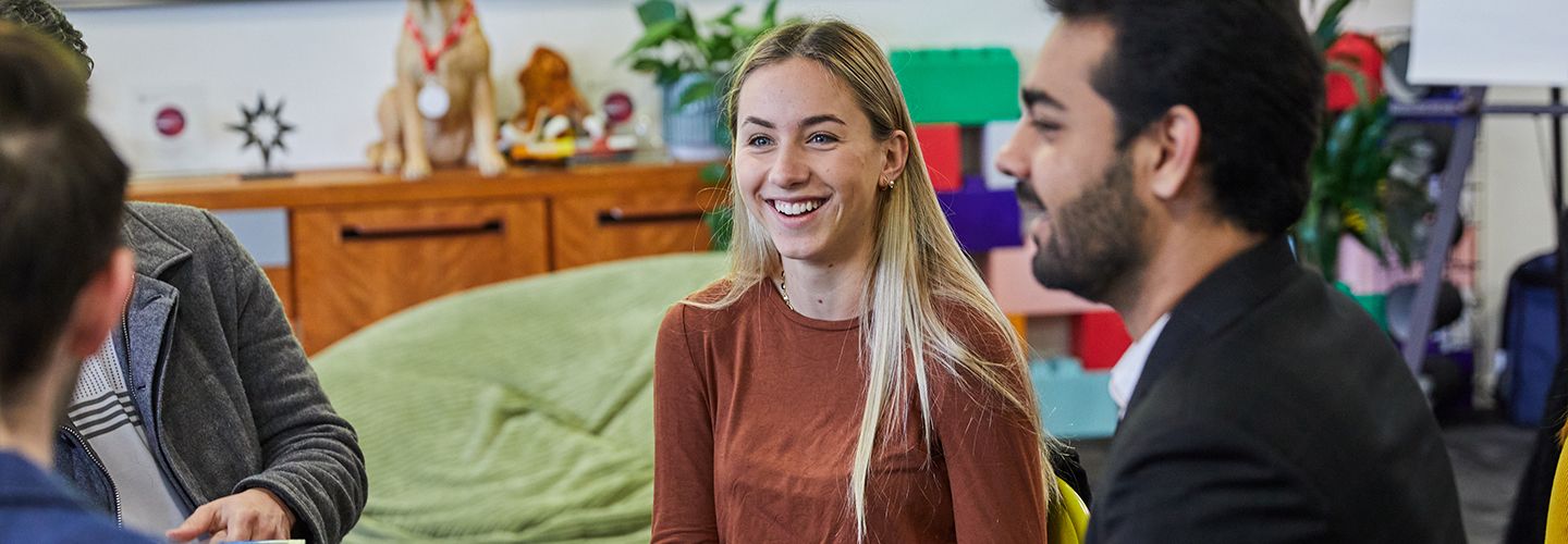 Student entrepreneur smiling