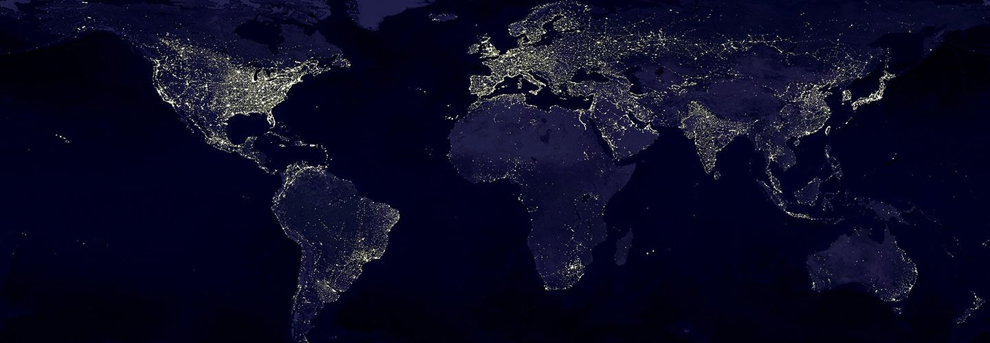 World map at night