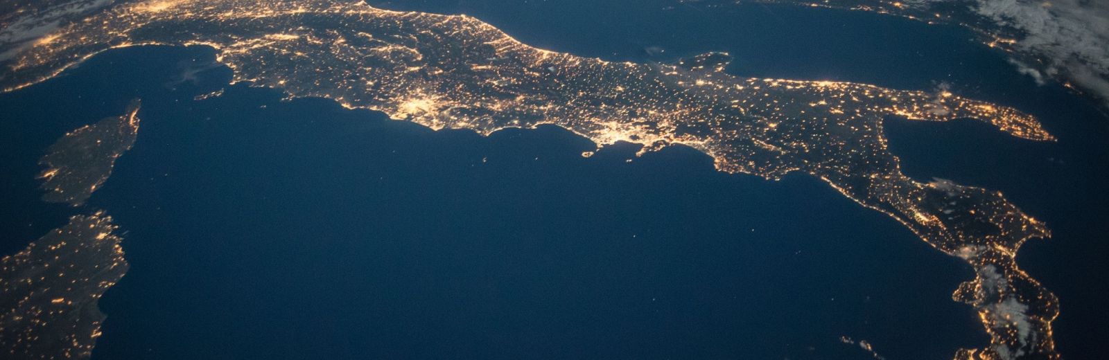 Shot of Italy from space