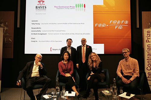 Toby Young delivers annual Contrarian Prize Lecture at Bayes Business School