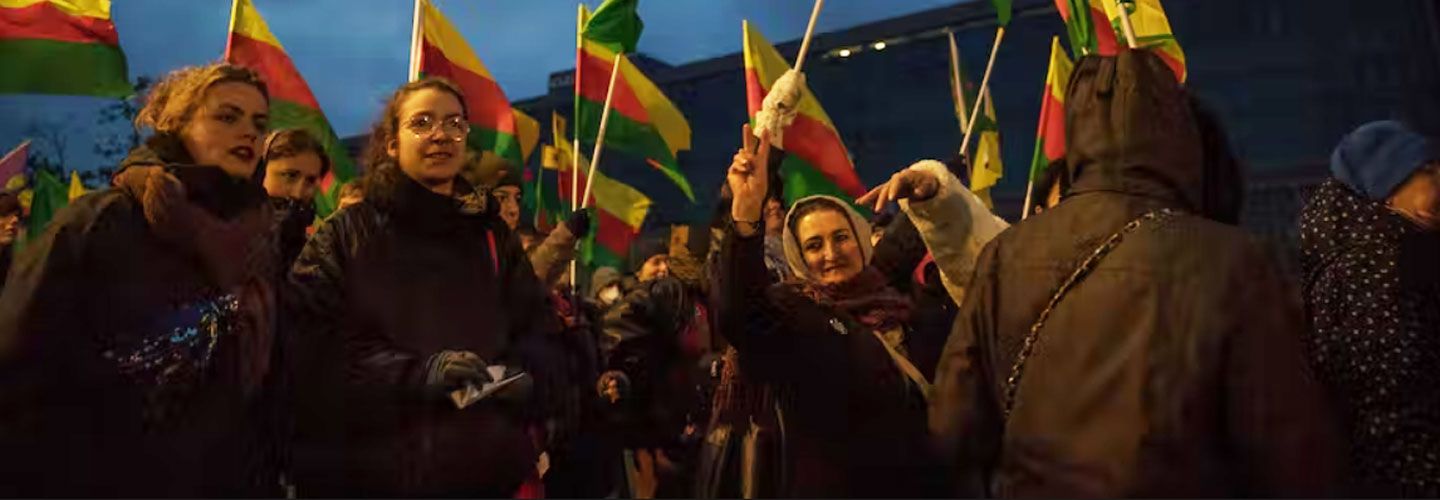 A protest on November 20 in Berlin over the latest attacks of the Turkish military into Kurdish areas of northeastern Syria