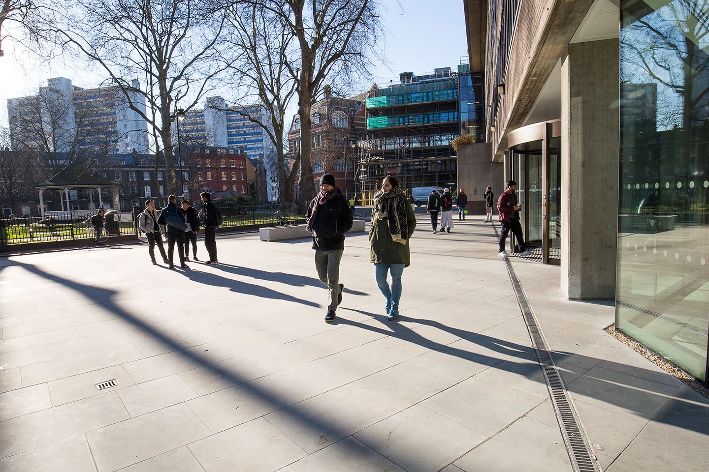 Students walking outside Northampton Square