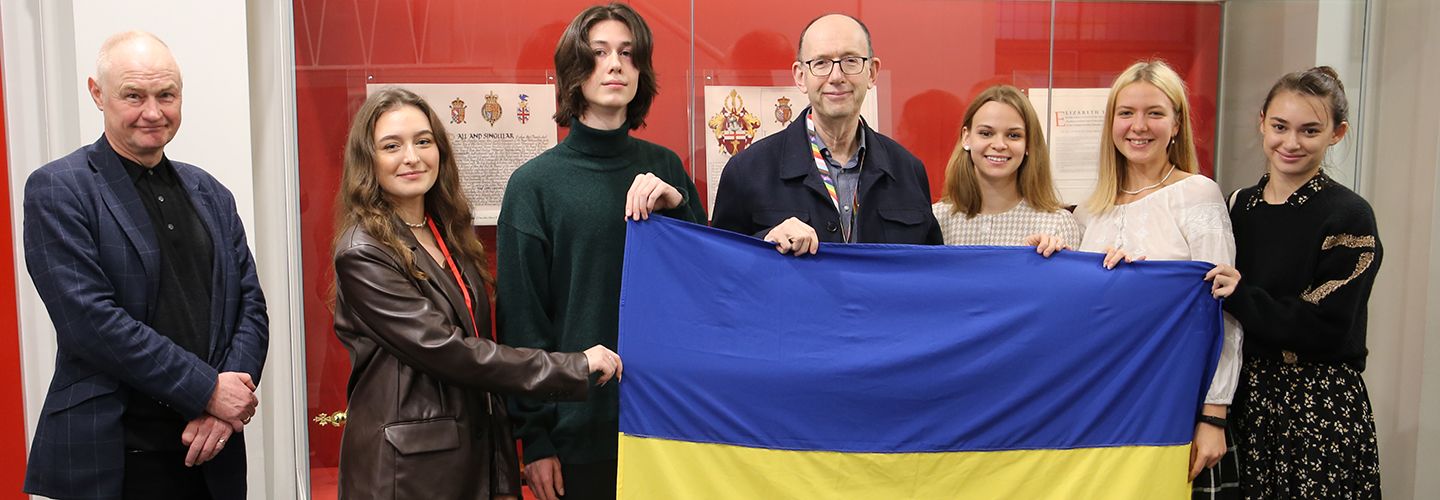 Professor Anthony Finkelstein and Professor James Rodgers with Ukrainian Global University Students